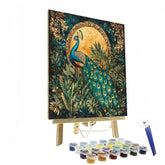 Gustav Klimt Inspired Elegant Peacock Paradise - DIY Painting By Numbers Kit
