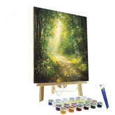 Claude Monet Inspired Glimmering Forest Path - DIY Painting By Numbers Kit