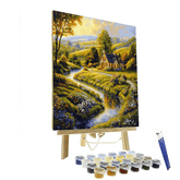 Kinkade Inspired Rustic Reflections - DIY Painting By Numbers Kit