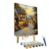 Kinkade Inspired Historical Streetscape - DIY Painting By Numbers Kit