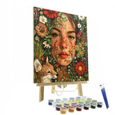 Frida Kahlo Inspired Self Portrait with Flowers - DIY Painting By Numbers Kit