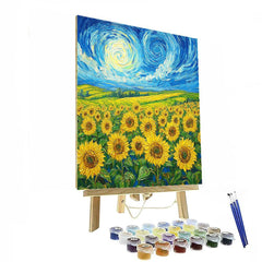 Van Gogh Inspired Sunflower Fields - DIY Painting By Numbers Kit