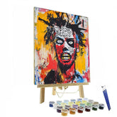 Jean-Michel Basquiat Inspired Street Art Portrait - DIY Painting By Numbers Kit