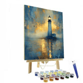 Turner Inspired Lighthouse in Fog - DIY Painting By Numbers Kit