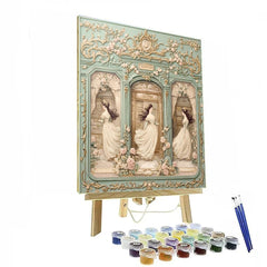 Alphonse Mucha Inspired Art Nouveau Jewelry Shop - DIY Painting By Numbers Kit