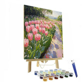 Monet Inspired Tulip Garden - DIY Painting By Numbers Kit