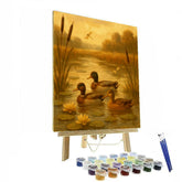 Pond Duckside Afternoon - DIY Painting By Numbers Kit
