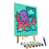 Octopus in Coral Classroom - DIY Painting By Numbers Kit