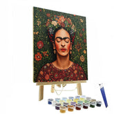 Frida Kahlo Inspired Floral Portrait - DIY Painting By Numbers Kit