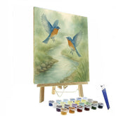 Bluebirds Over The Misty Creek - DIY Painting By Numbers Kit