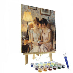 Mary Cassatt Inspired Friends With Tea Indoors - DIY Painting By Numbers Kit