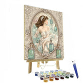 Alphonse Mucha Inspired Perfume Bottles Muse - DIY Painting By Numbers Kit