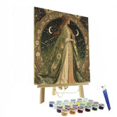 Alphonse Mucha Inspired Zodiac Constellation Woman - DIY Painting By Numbers Kit