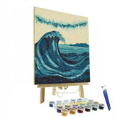 Hokusai Inspired Great Wave Of Starlight - DIY Painting By Numbers Kit