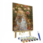 Claude Monet Inspired Rose Garden Reflections After Rain - DIY Painting By Numbers Kit
