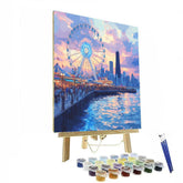 Evening At Navy Pier Chicago United States - DIY Painting By Numbers Kit