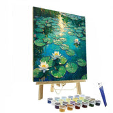 Claude Monet Inspired Lily Pond Emerald Noon Glare - DIY Painting By Numbers Kit