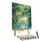 Claude Monet Inspired Spring Rain Garden Fresh Greens - DIY Painting By Numbers Kit