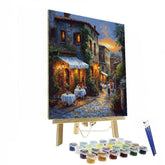 Street Cafes in Trastevere Rome Italy - DIY Painting By Numbers Kit