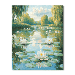 Monet Inspired Water Lilies in the Pond - DIY Painting By Numbers Kit