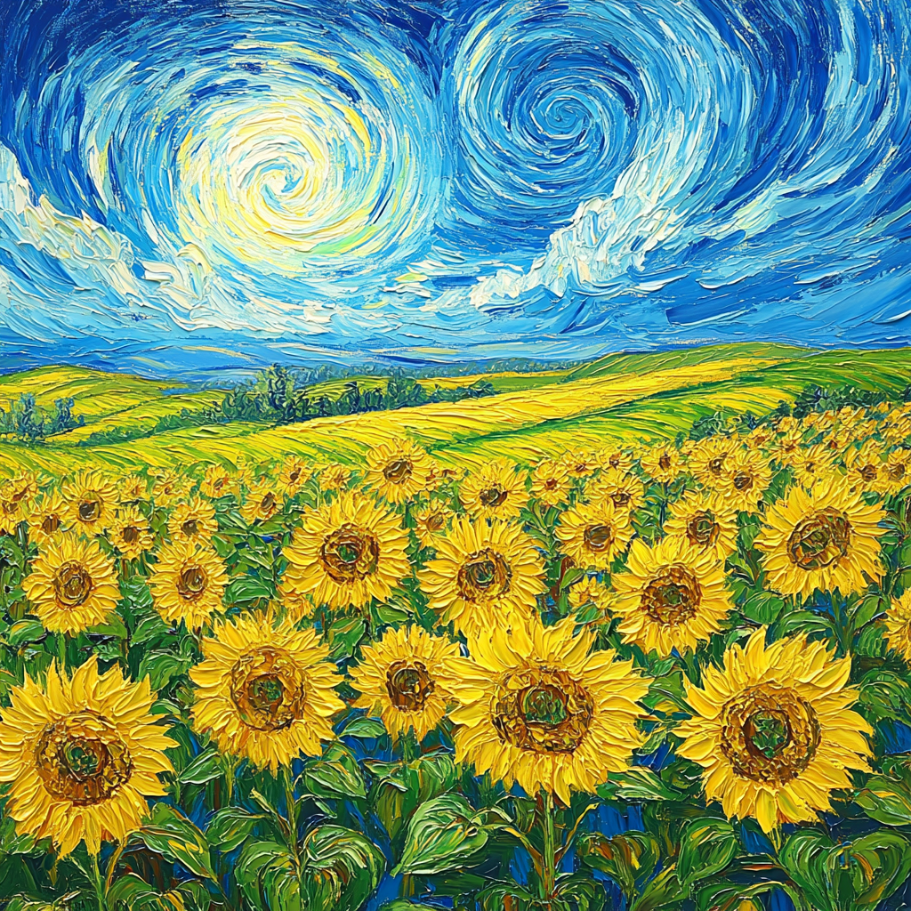 Van Gogh Inspired Sunflower Fields - DIY Painting By Numbers Kit