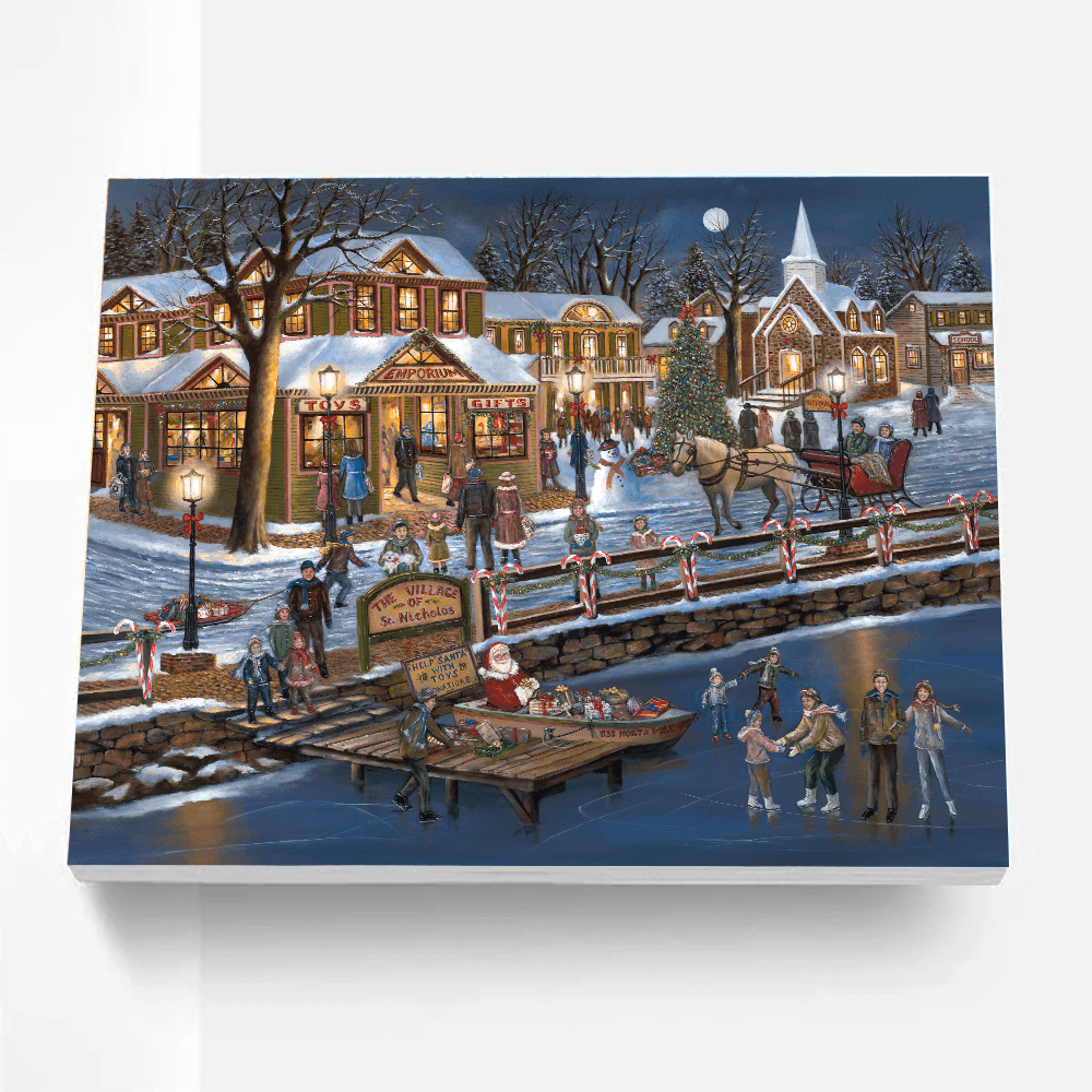 St Nicholas Village Paint By Number Painting Set