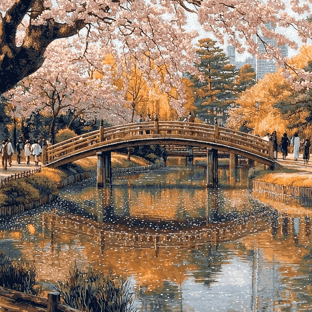 Shinjuku Gyoen National Garden - Tokyo, Japan - DIY Painting By Numbers Kit