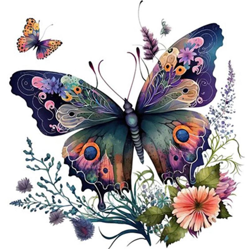 Butterfly Flower Paint By Numbers Acrylic Painting Kit