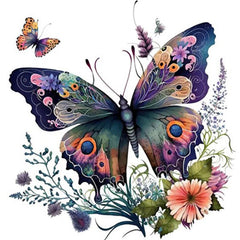 Butterfly Flower Paint By Numbers Acrylic Painting Kit
