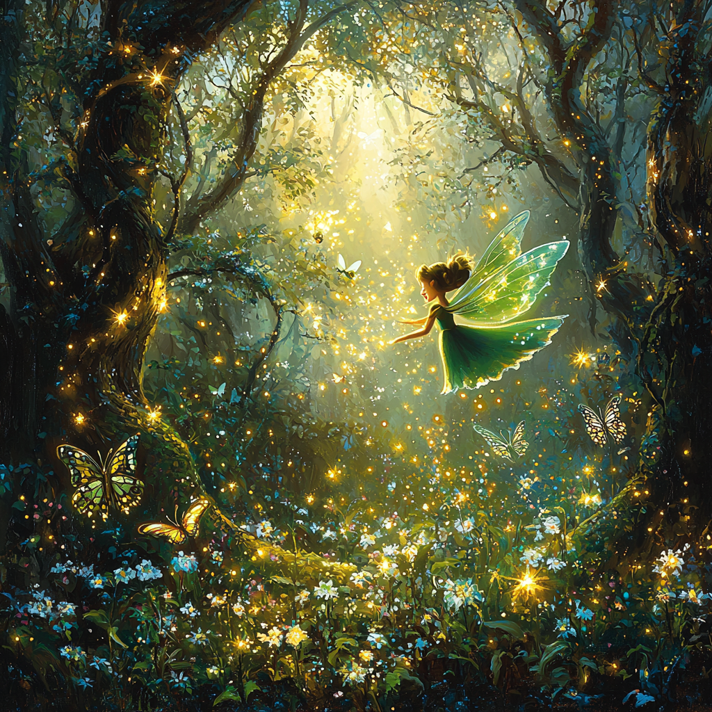 Tinker Bells Magical Forest Flight  - DIY Painting By Numbers Kit