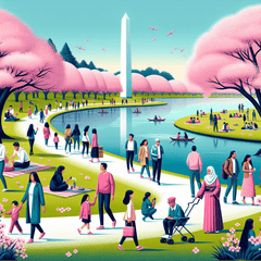 National Cherry Blossom Festival - Washington, D.C., USA - DIY Painting By Numbers Kit