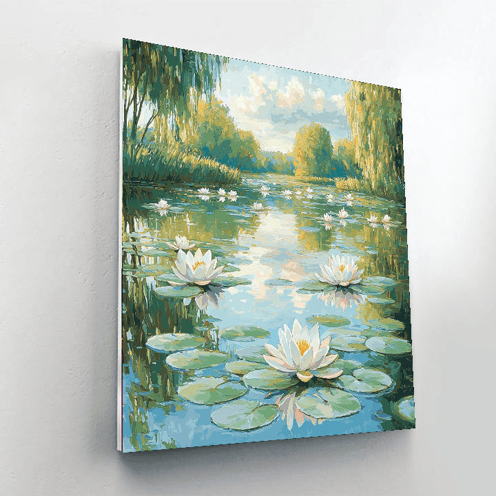 Monet Inspired Water Lilies in the Pond - DIY Painting By Numbers Kit
