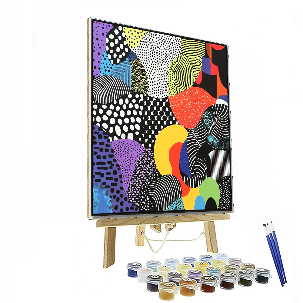 Bridget Riley Inspired Dreamy Patterns - DIY Painting By Numbers Kit