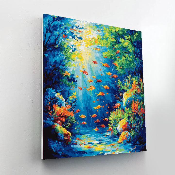 Claude Monet Inspired Whimsical Underwater Symphony - DIY Painting By Numbers Kit