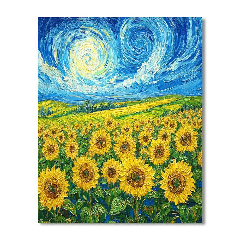 Van Gogh Inspired Sunflower Fields - DIY Painting By Numbers Kit