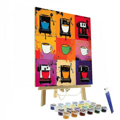 Andy Warhol Inspired Pop Art Coffee Culture - DIY Painting By Numbers Kit