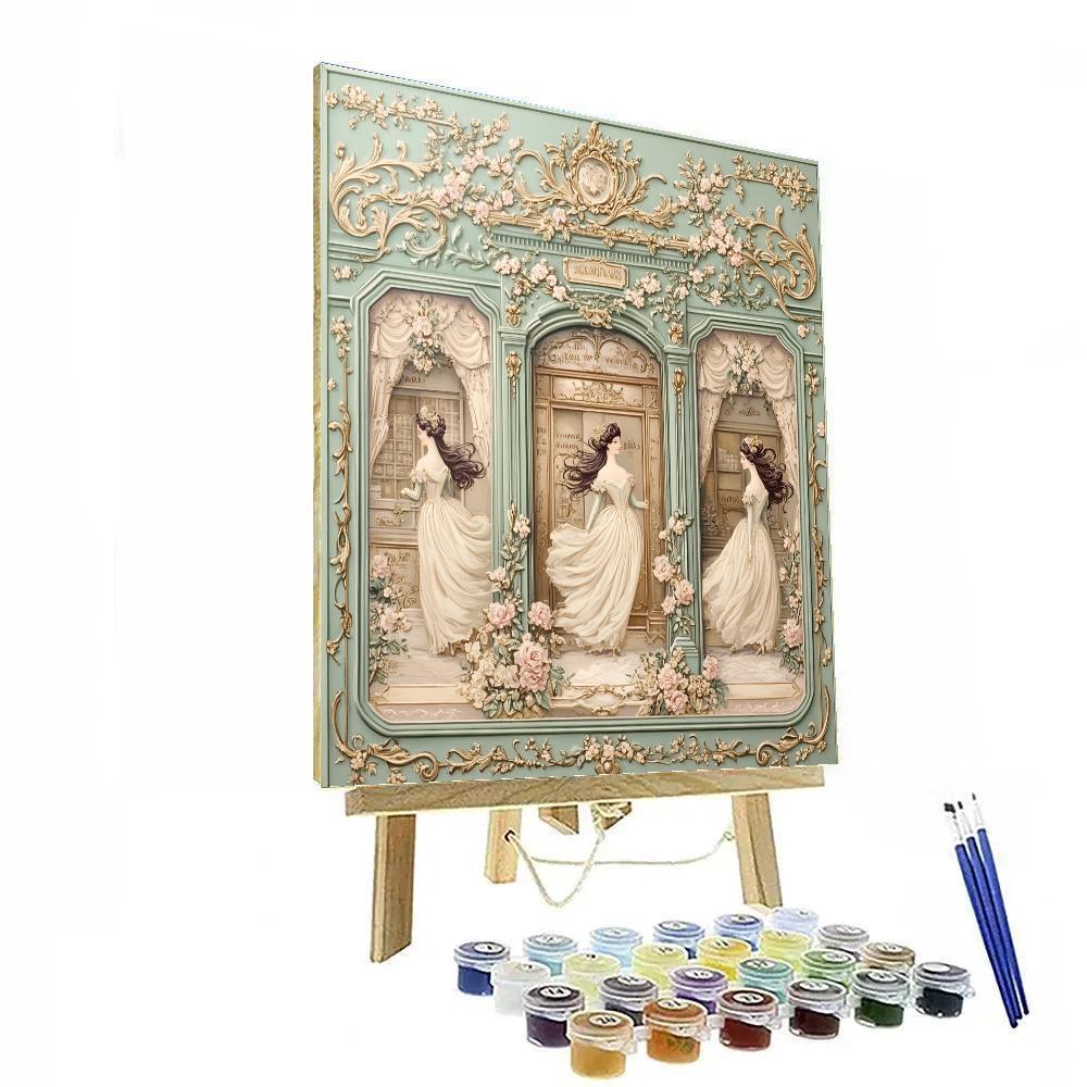 Alphonse Mucha Inspired Art Nouveau Jewelry Shop - DIY Painting By Numbers Kit