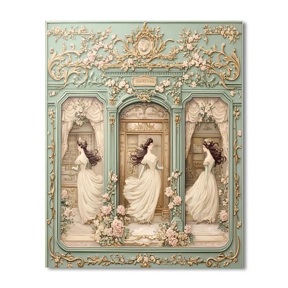 Alphonse Mucha Inspired Art Nouveau Jewelry Shop - DIY Painting By Numbers Kit