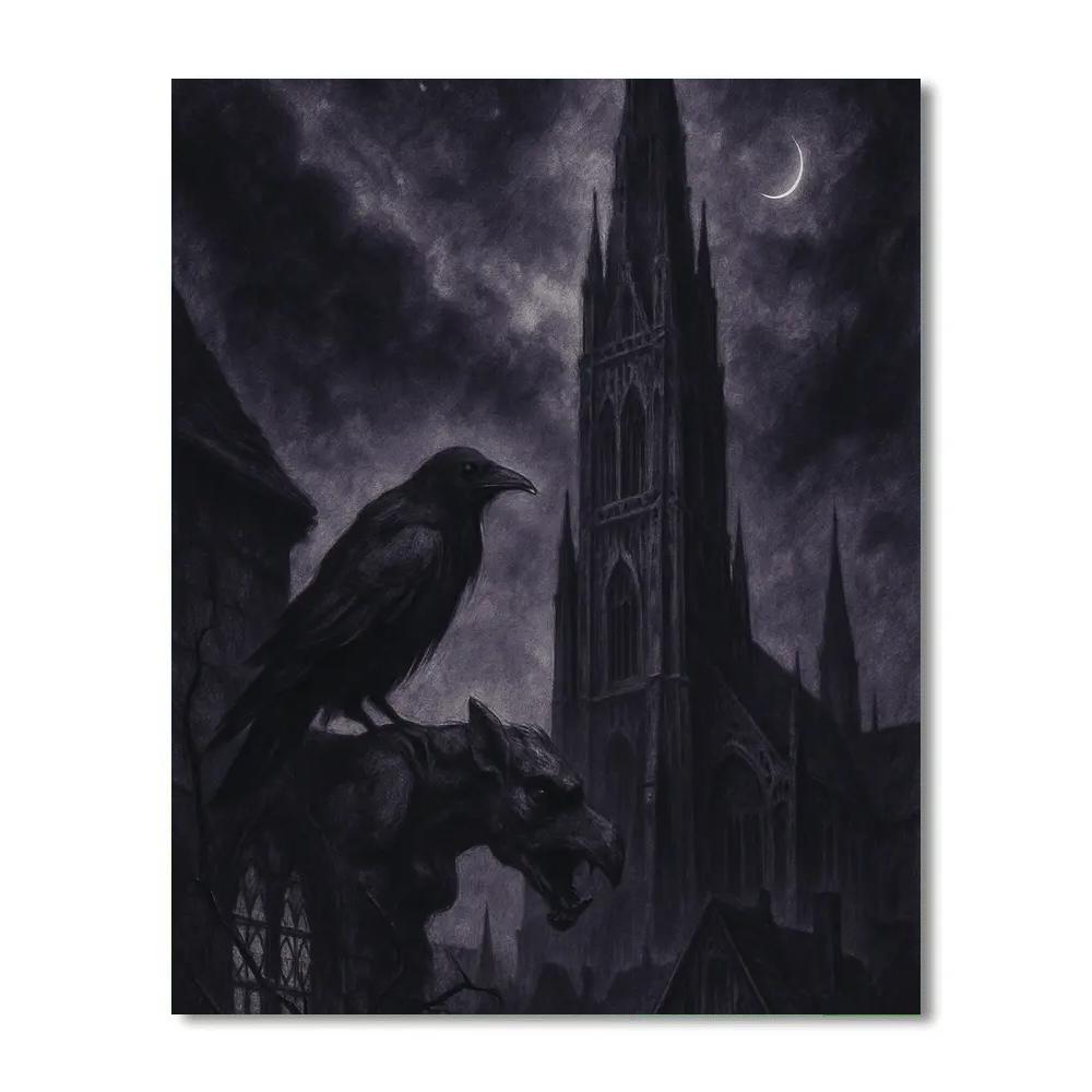 Gothic Raven Spire - DIY Painting By Numbers Kit