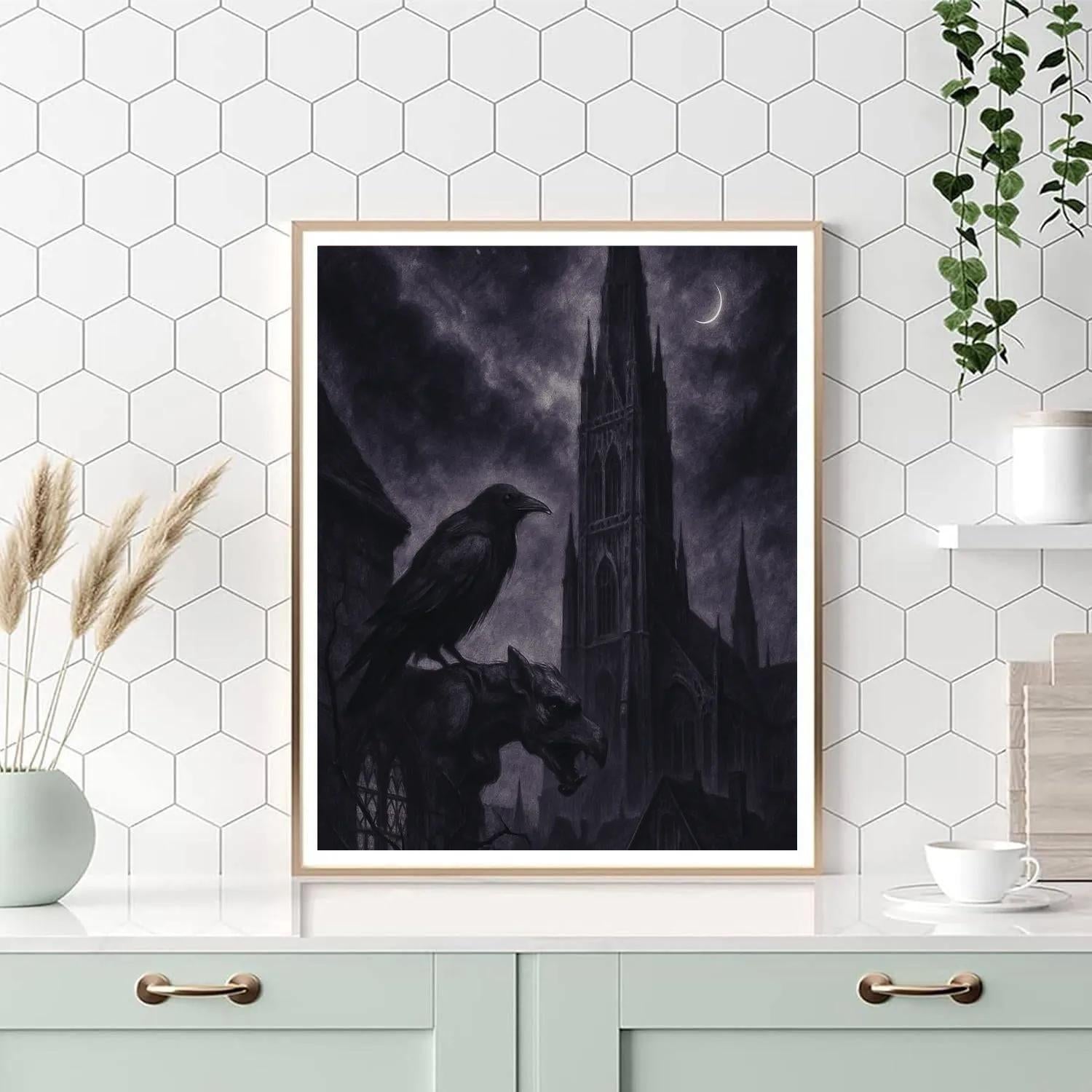 Gothic Raven Spire - DIY Painting By Numbers Kit
