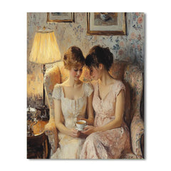 Mary Cassatt Inspired Friends With Tea Indoors - DIY Painting By Numbers Kit