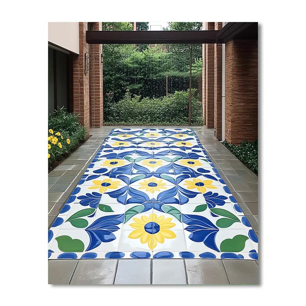 Frida Kahlo Inspired Talavera Rain Mosaic - DIY Painting By Numbers Kit