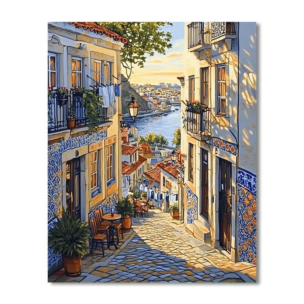 Alfama Labyrinth Lisbon Portugal - DIY Painting By Numbers Kit