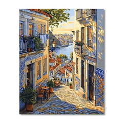 Alfama Labyrinth Lisbon Portugal - DIY Painting By Numbers Kit