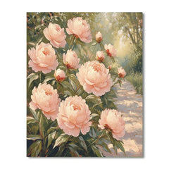 Claude Monet Inspired Peony Border in Afternoon Light - DIY Painting By Numbers Kit