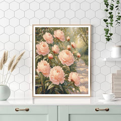 Claude Monet Inspired Peony Border in Afternoon Light - DIY Painting By Numbers Kit