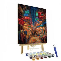 Hong Kong Mong Kok Street Market Hong Kong China - DIY Painting By Numbers Kit