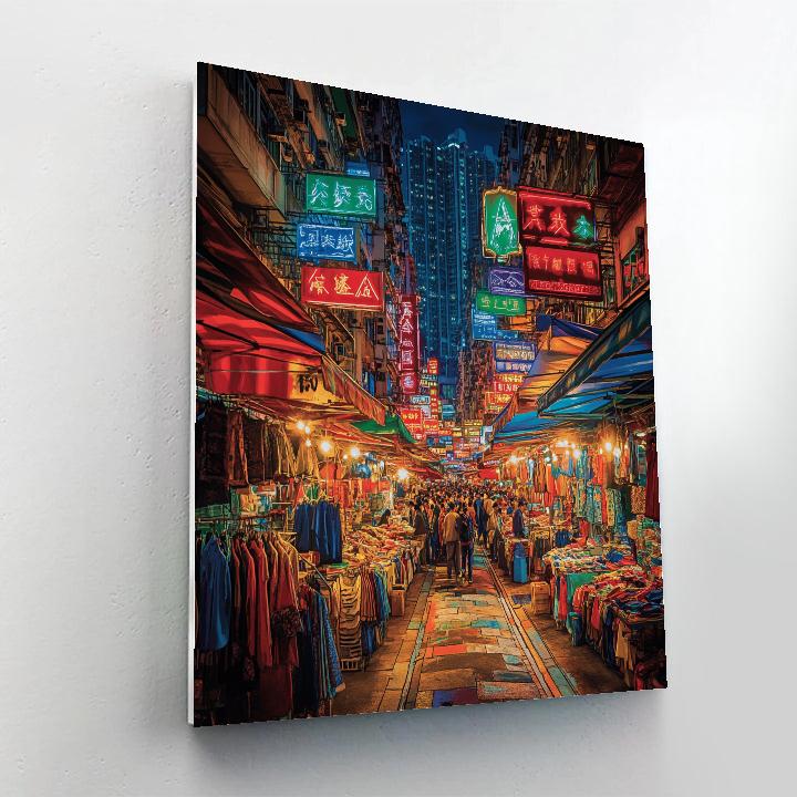 Hong Kong Mong Kok Street Market Hong Kong China - DIY Painting By Numbers Kit
