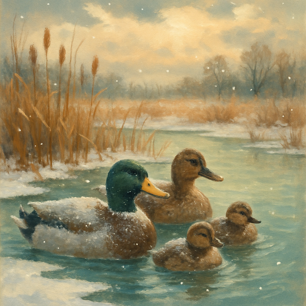 Ducks in January Thaw - DIY Painting By Numbers Kit