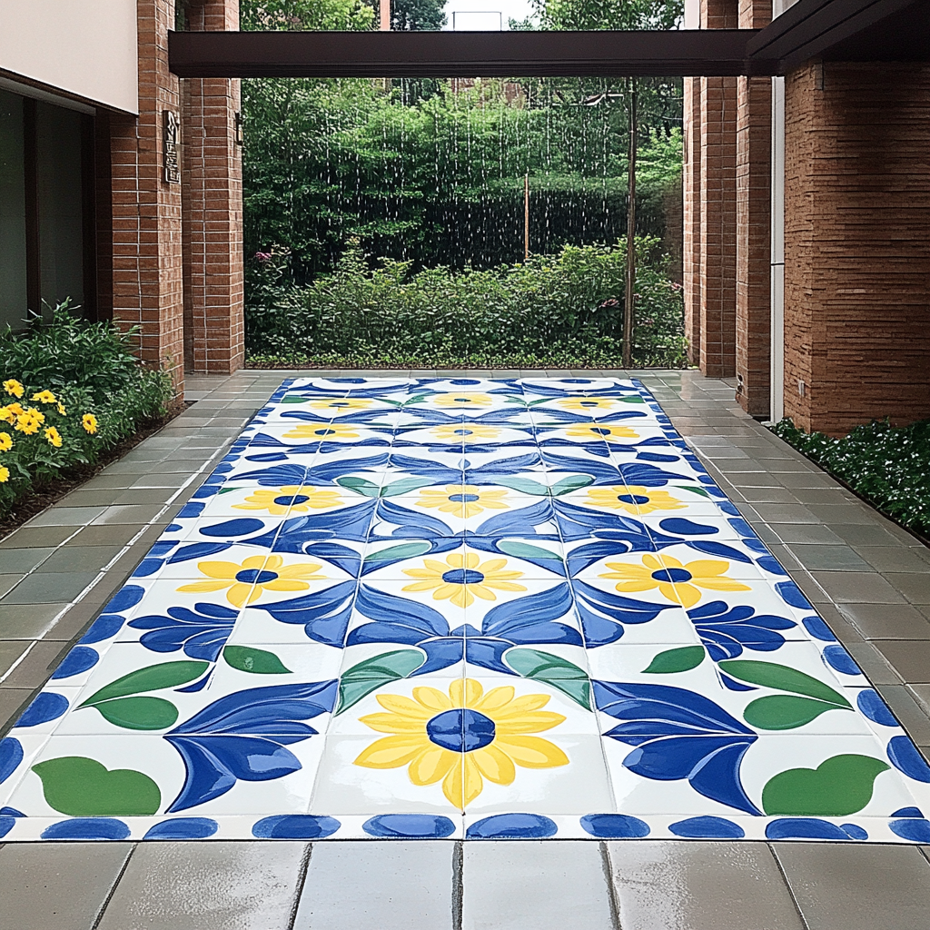Frida Kahlo Inspired Talavera Rain Mosaic - DIY Painting By Numbers Kit